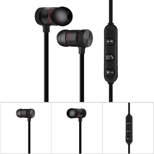 Trådløse Bluetooth sportshovedtelefoner til iPhone Android - Sort