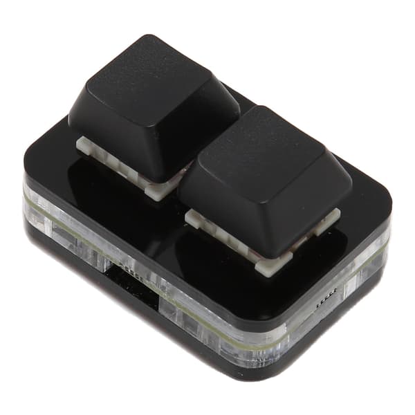 USB 2 Key Mini Keypad Anpassningsbar RGB LED-bakgrundsbelysning Makroprogrammering Tangentbord för Windows för OS X för Linux Svart