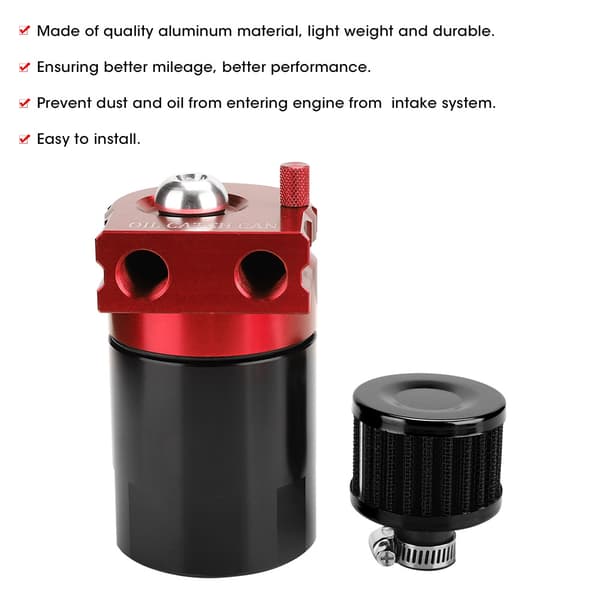 Universal Bilmotor Oljefangstbeholder - 300ML (Rød Svart)