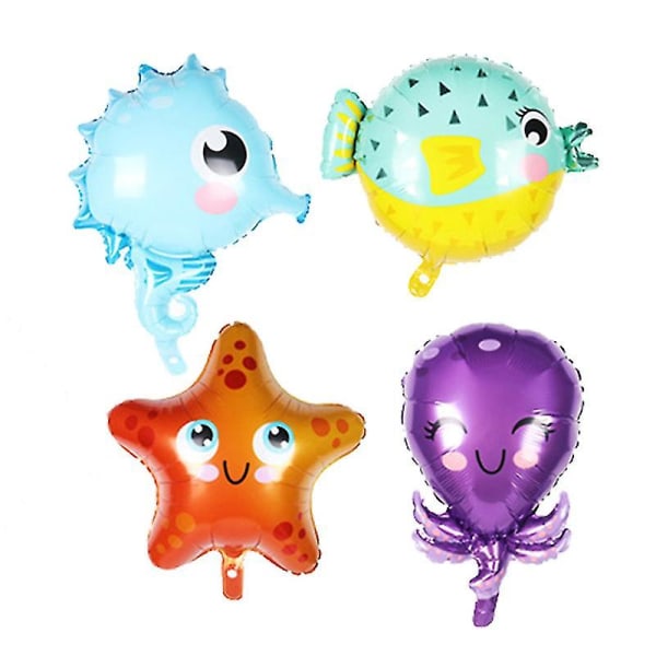 44 st Under Sea Animal Balloon Ocean World Mermaid Party Dekor Starfis nummer 5 Number 5