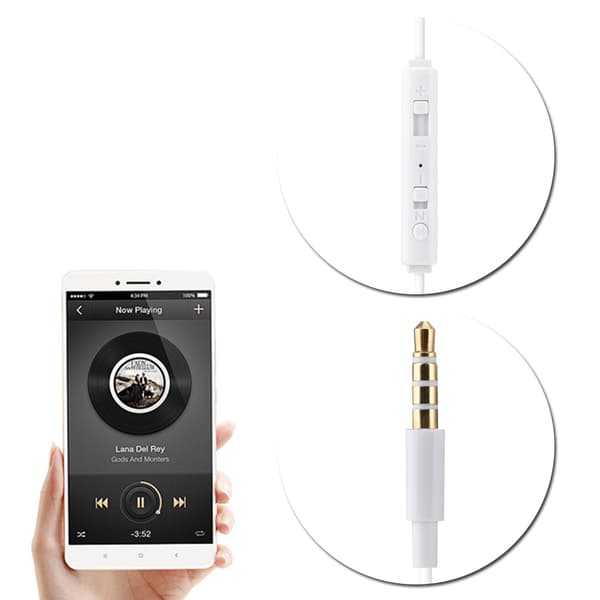 Air Tube Security Earpiece med Mic - Vit - In-Ear Headset för iOS & Android