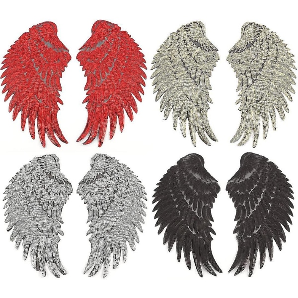 Paljete Angel Wings Iron Patches Teese itse brodeeratut vaateapplikaatiot (punainen) 1 pari