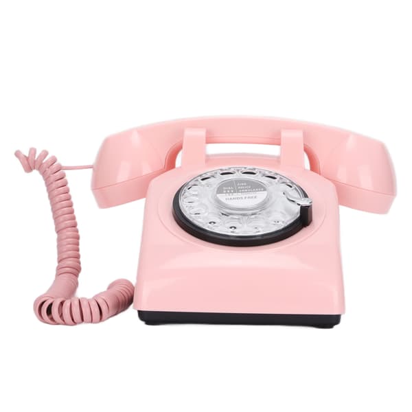 Klassisk Rosa Retro Håndsvinget Fast Telefon