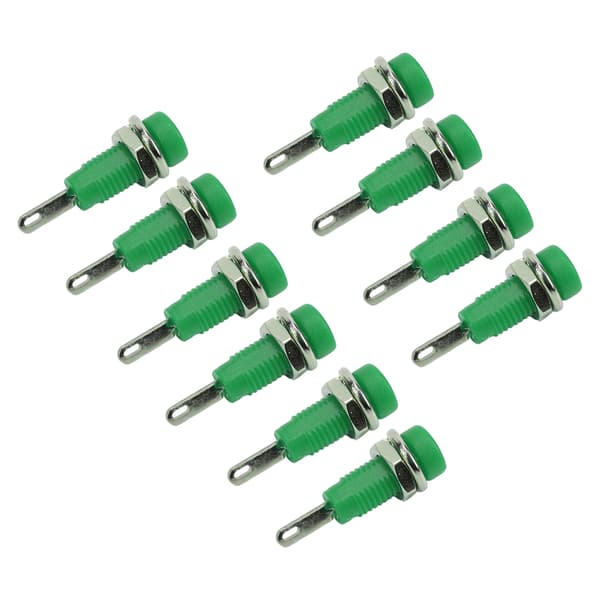 10 stk. J.40003 2 mm Bananstik Panel Socket Udvidet Post Plug Adapter til Elektronisk Instrument Grøn