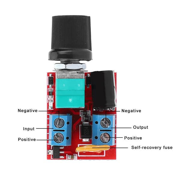 Mini DC Motor Controller PWM 3V/6V/12V/24V/35V Hastighedsreguleringscontroller 5A