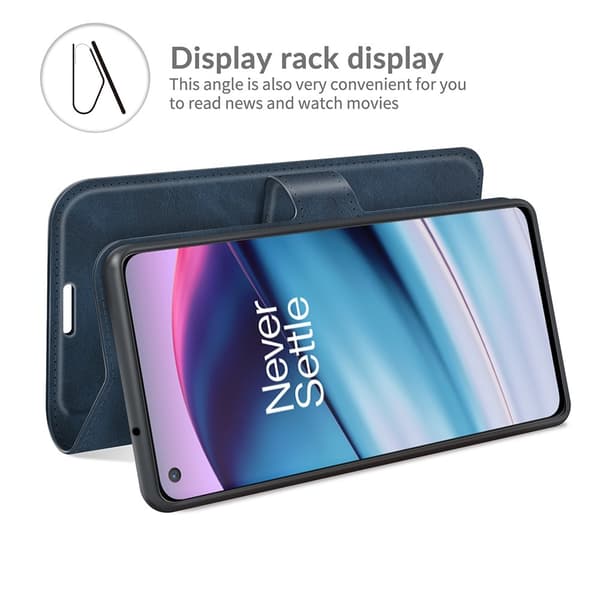 【BQ】OnePlus Nord CE 5G - Solid Läder Fodral - Blå 65