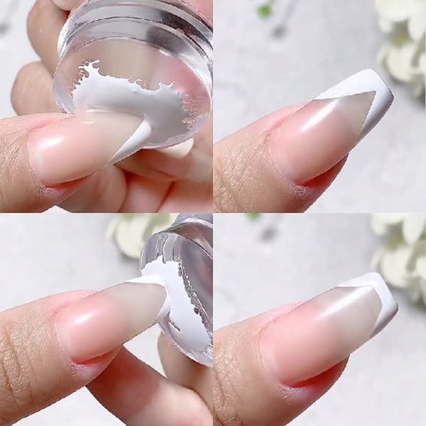 Den nye stempelputen for nail art silikon Hvit