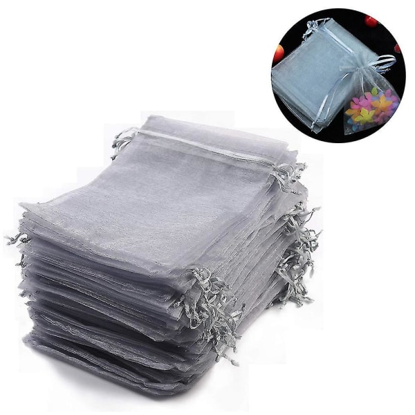 100pcs Sheer Drawstring Jewelry Pouches Wedding Party Gift Bags