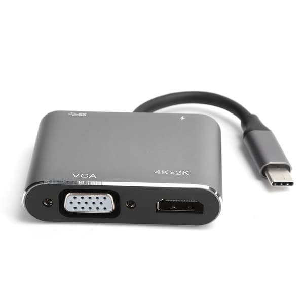 Typ C till HD Multimedia Interface VGA USB3.0 USB-C Dockningsstation 4-i-1 USB-C Konverterare 4K