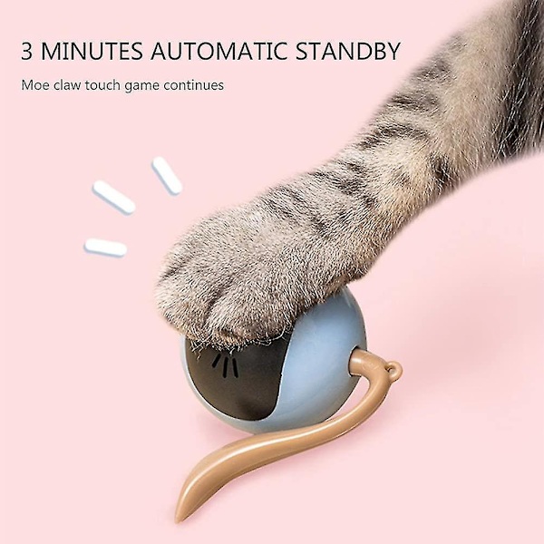 Cat Toy Pet Electric Intelligent Interactive Cat Toy Ball 360-graders automatiskt roterande jaktleksak Blue