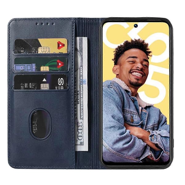 【BQ】Magnetic Closure Leather Phone Case Blue Blue For Realme C55