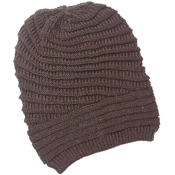 Män Kvinnor Slouchy Baggy Beanie Oversized Hat Skull Ski Cap Coffee