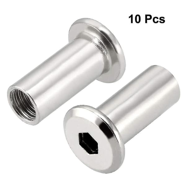 【BQ】M8x20mm sekskantet innvendig mutter skruehylsemutter for møbler 10 stk