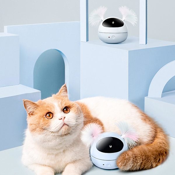 Kattleksak Intressant Vackert söt form Reptålig Underhållande husdjursinteraktion Lindra tristess Elektrisk katt Infraröda ljusleksaker för hemmet Pl White