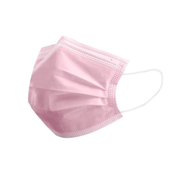 Voksen engangs 3 lags beskyttende åndbar komfortmaske 50 stk pink pink