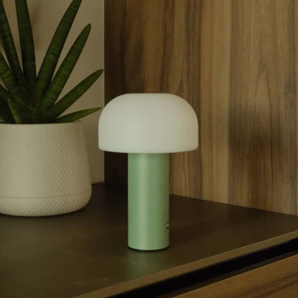 Retro Bordlampe Sopp | Trådløs Oppladbar LED Lampe Grønn