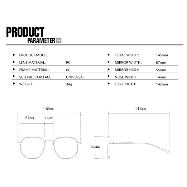 Nya Trend Stor Ram One-Piece Uv400 Solglasögon Street Shooting Retro