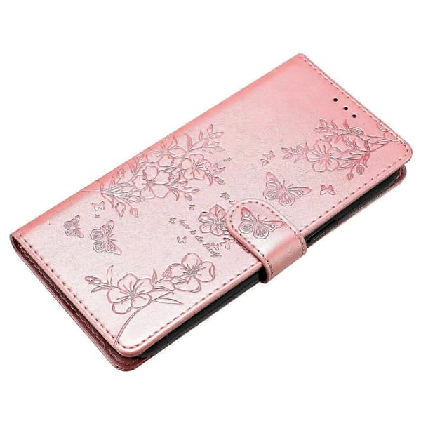 Blomstret lærfutteral til Xiaomi Redmi Note 13 5G lommebokfutteral Multicolor Rose Gold