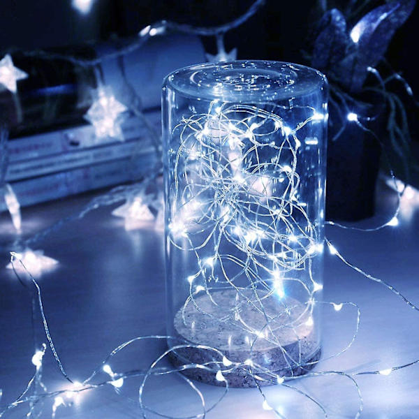 100 Led Photo 50 Clip String Lights, 10m Photo Peg Fairy Lights White