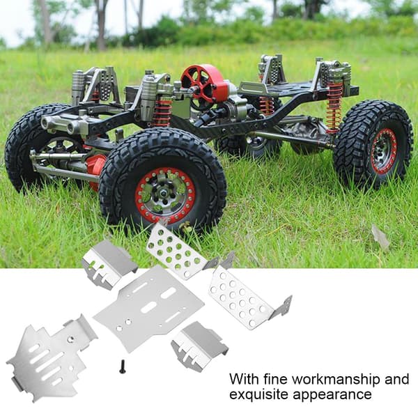 6 stk. rustfritt stål glideplate rustning for Traxxas TRX-4 RC bil
