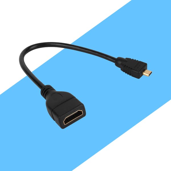 Micro HDMI Han til HDMI Hun Adapter Forlængerkabel 1080P