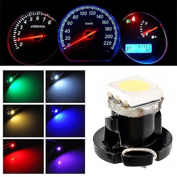 Nye 10 stk T3 T4.2 1210 3528 T4.7 5050 1 Smd Led Dc12v Bil Dashboard Lys Bil Dashboard Dashboard Lyspærer 6 farger #294302 Blå Blue