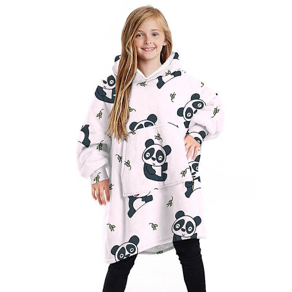 Barntryckt överdimensionerad jätte stor huvtröja filt huvtröja i fleece Pattern 1