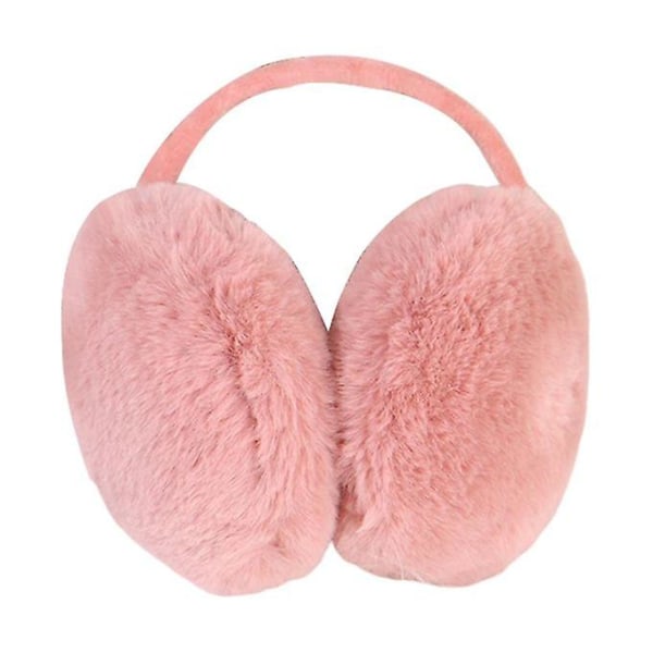 Furry Ear Muffs Øreklokker Hodetelefon Søt Solid For Winter Bak Pink