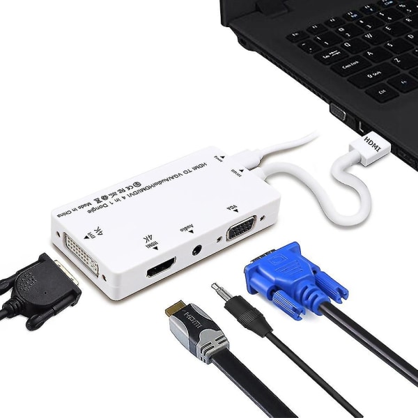 Audio 3,5 mm mikroadapterkabel - vit