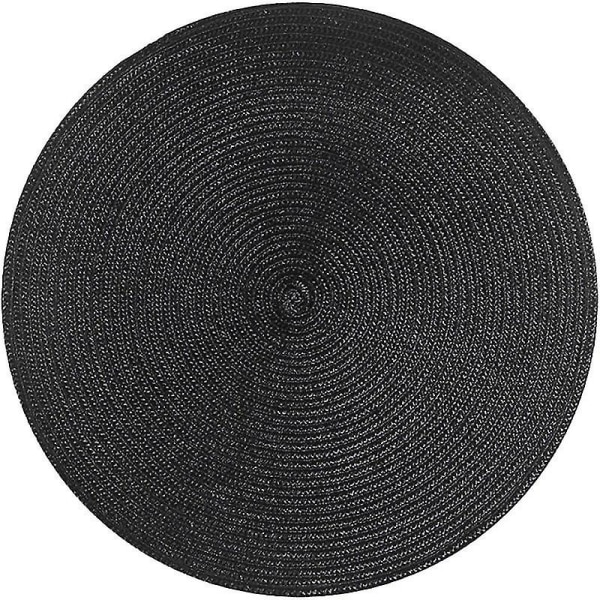 2stk Rundvev dekkematte Mote Pp Spisebordmatte Disc Pads 38CM black