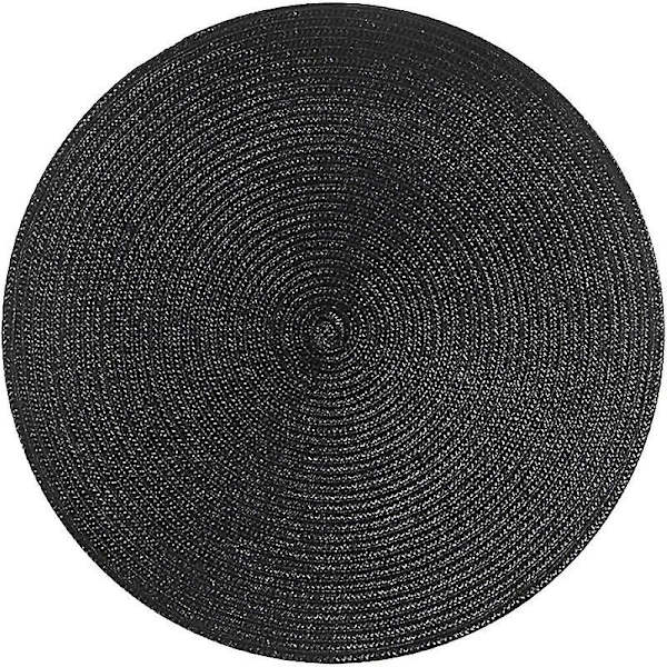 2stk Rundvev dekkematte Mote Pp Spisebordmatte Disc Pads black 38CM