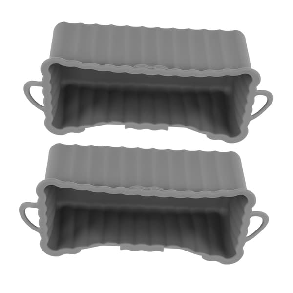 2 st återanvändbar silikonfettuppsamlingspanna för Blackstone Griddle Rektangulär fettuppsamlingskoppsfoder Campinggrill Grå