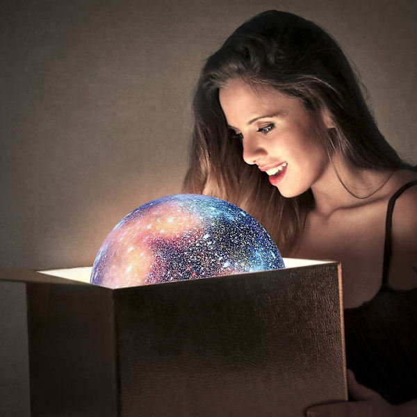 Månelampe 3d, nattlys Led-lampe Moon Touch 16 farger, 15 cm diameter, usb oppladbart månenattlys