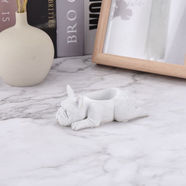 Valp Hund Blomma Växtkruka Resin Dekoration