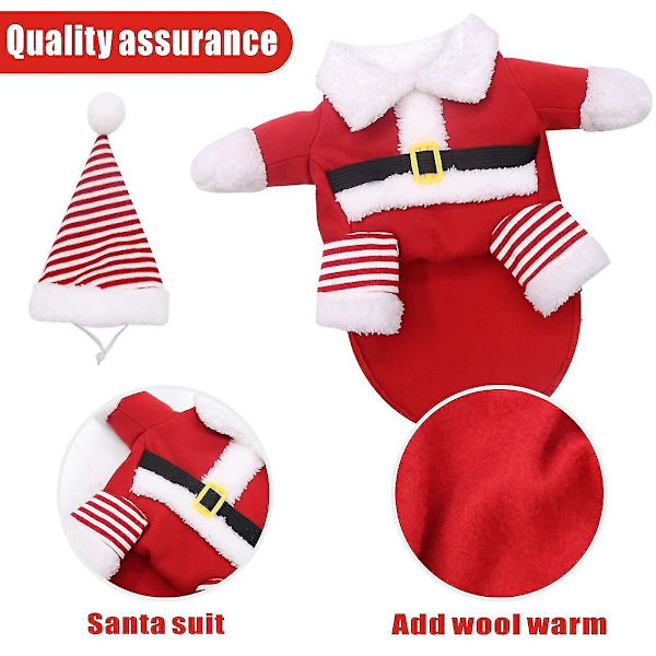 Pet Julekostume Hunde Cosplay Outfit Puppy Kitty Festtøj Kjole XS