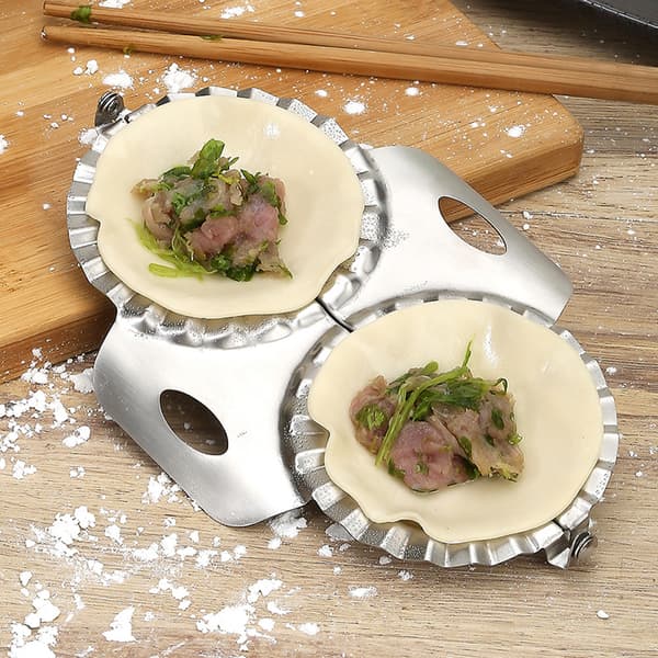 Dumplingklemme i rustfritt stål, dobbelthodet manuell dumplingform, dumplingmaskin