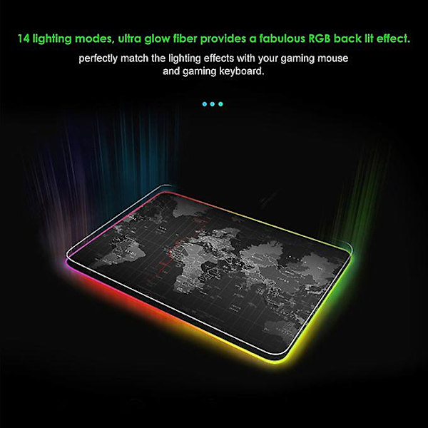 Leds Rgb Mouse Pad 14 Ljuslägen Gaming Extra Large