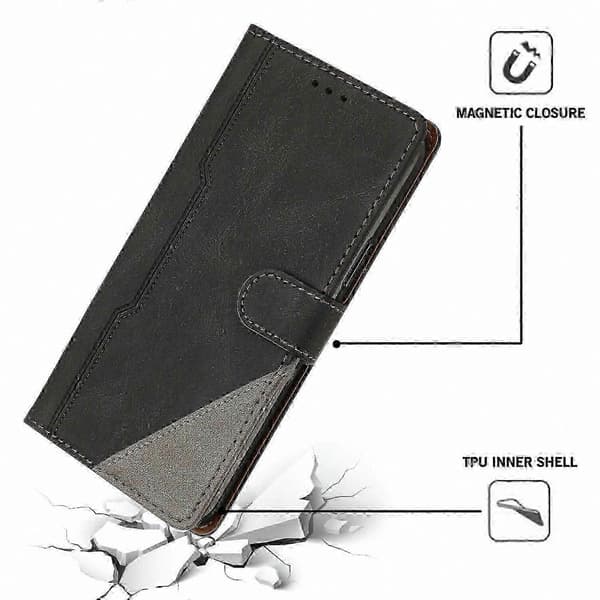 PU-læder flip-etui med kortholder til Nova 5T Black