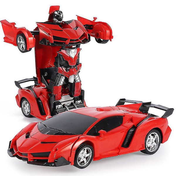 Robotbil, der transformerer legetøj med fjernbetjening Red