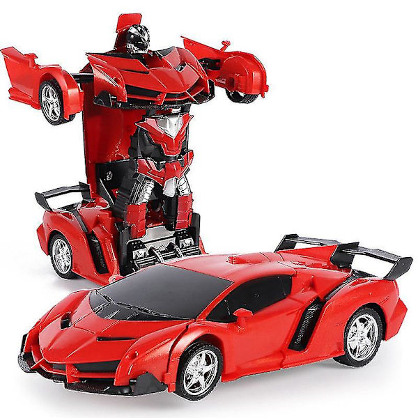 Robotbil som transformerer leker med fjernkontroll Red