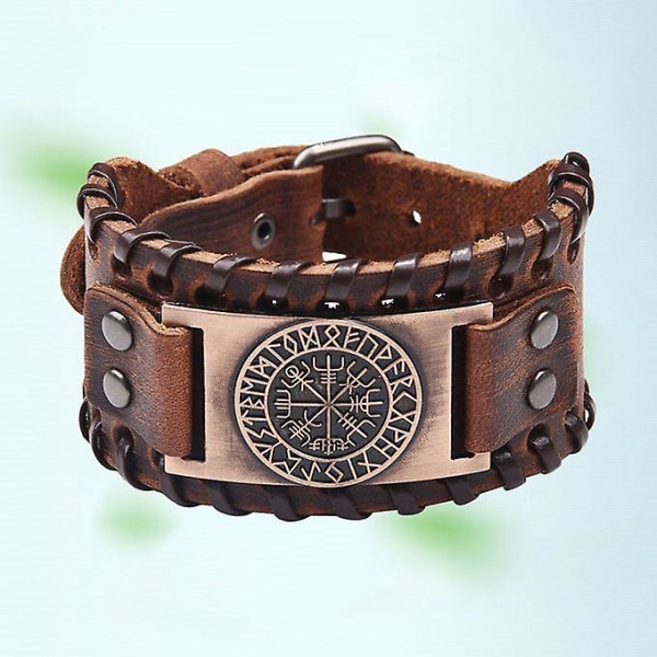 Viking flätat rep Herrarmband Läderarmband Läder Brun