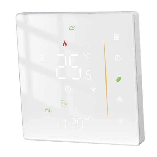 WiFi Smart Termostat Programmerbar Romtemperaturkontroller Tuya Kompatibel 95‑240V Hvit Husholdningsgulvbruk