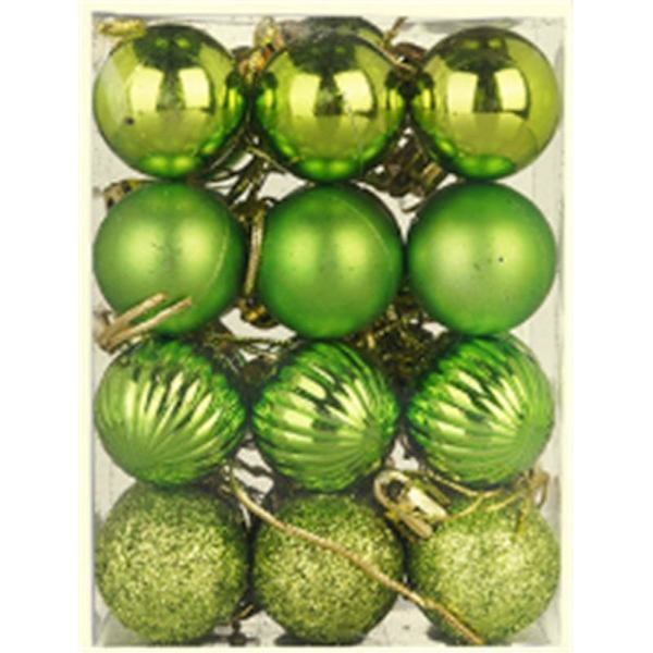 24 stk Juleballer Ornamenter Til Jul Juletre Snuttefri juletrepynt Stor hengende ball green