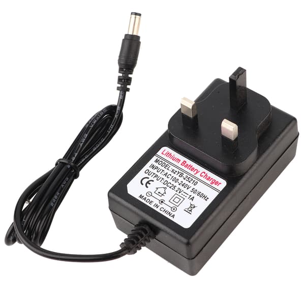 Universal UK-stik 25,2V 1A Batterilader Strømadapter