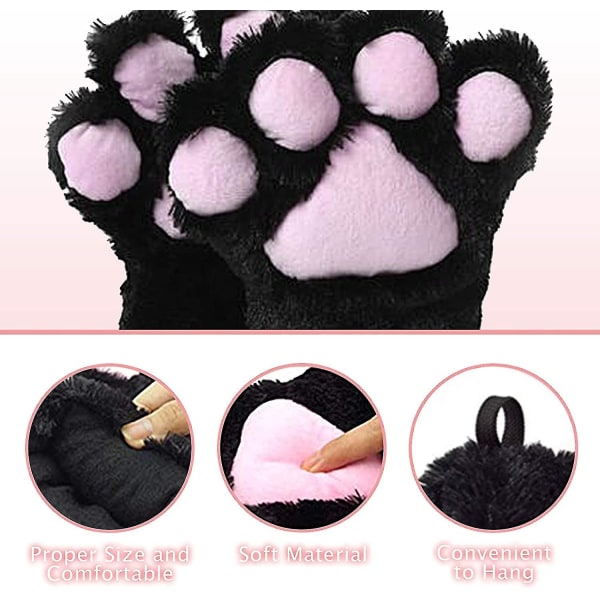 Cat Cosplay Kostym - 5 st Set Cat Ear & Tail med krage tassar handskar
