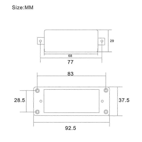 Mini Humbucker 68X29MM Förseglad Elgitarrpickup Hals & Stall Coil Splitting Pickup för LP Gitarr Svart Black