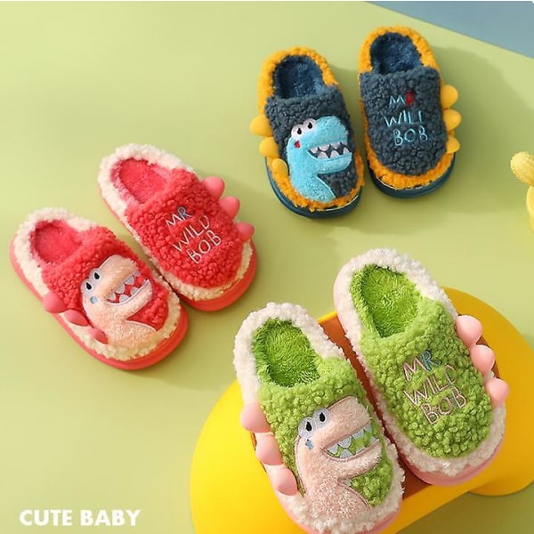 Cotton Slippers Indoor Warmth Cute Thick-soled Parent-child Plush Slippers Red 37-38