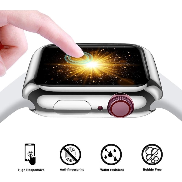 3-pak kompatibel med Apple Watch-fodral 38 mm, blød HD-skærmbeskyttelse med høj følsomhed med TPU rundt om Anti-fall Bumper Skyddsfodral Cover for