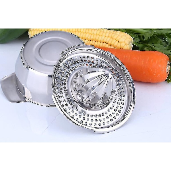 Rustfrit stål citronpresser, juicer med skål beholder til appelsiner citroner frugt hjemmelavet juice i køkkenet