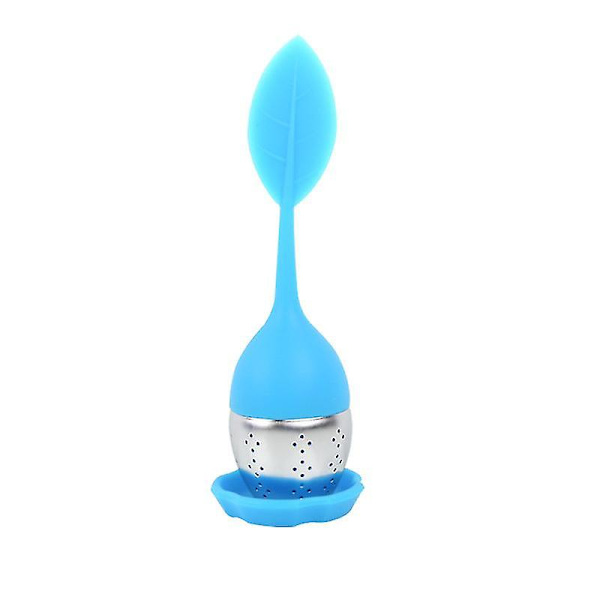 Rustfrit stål silikone temaskine Te lækker te adskiller terester, 2 stk. blue